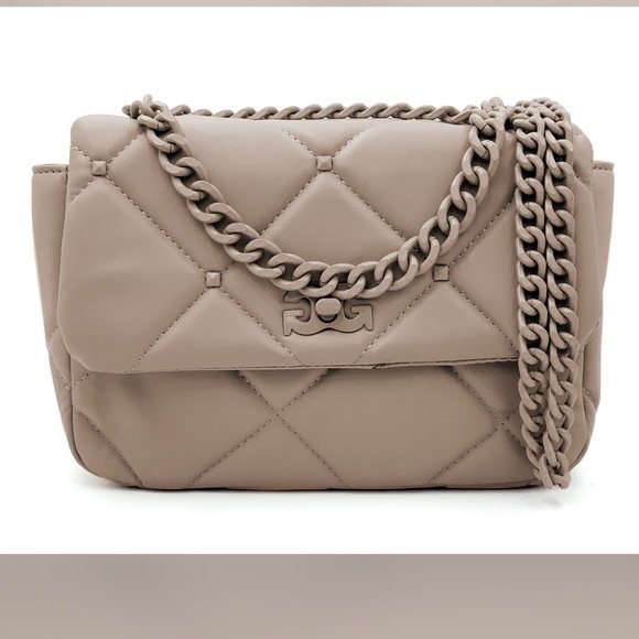 Gilda Paris Elegant Tan Quilted Chain Bag - Picture 1 of 3